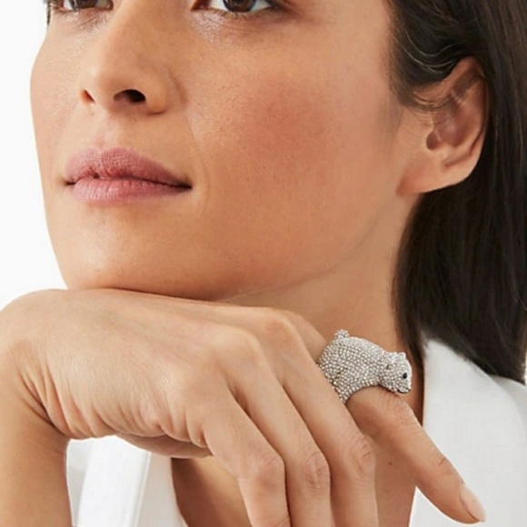 NEW Kate Spade Arctic Friends Polar Bear Ring - Picture 3 of 8